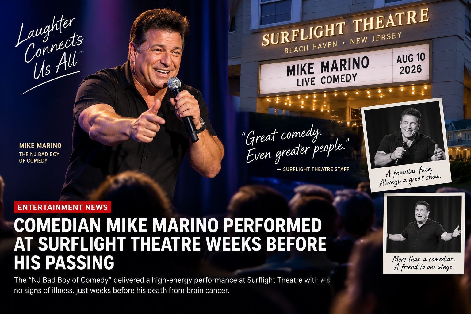 Mike Marino Performed at Surflight Theatre Weeks Before Unconfirmed Death Reports