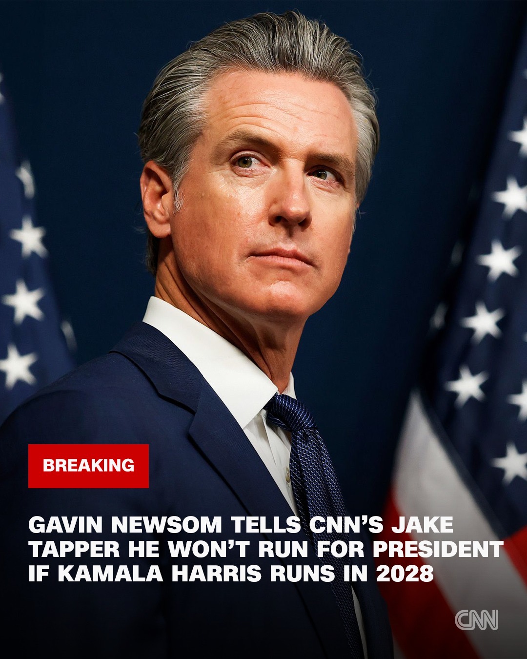 Gavin Newsom Says He Wouldn’t Run in 2028 if Kamala Harris Runs