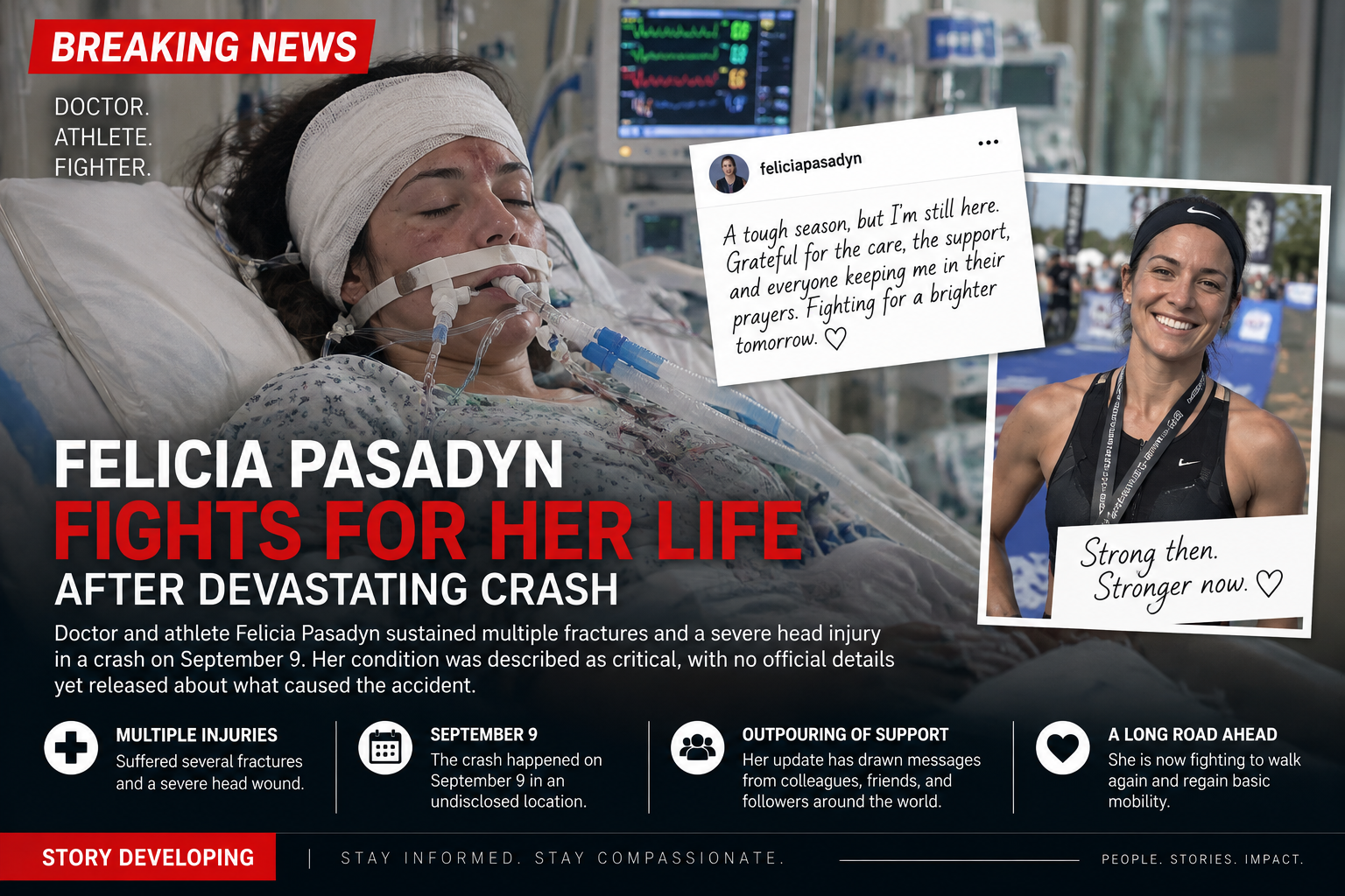 Felicia Pasadyn Suffers Severe Injuries in September 9 Crash