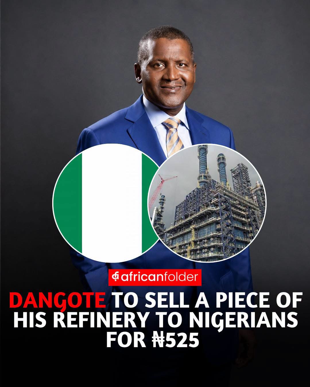 🚨 DANGOTE REFINERY SET TO SELL SHARES TO INVESTORS